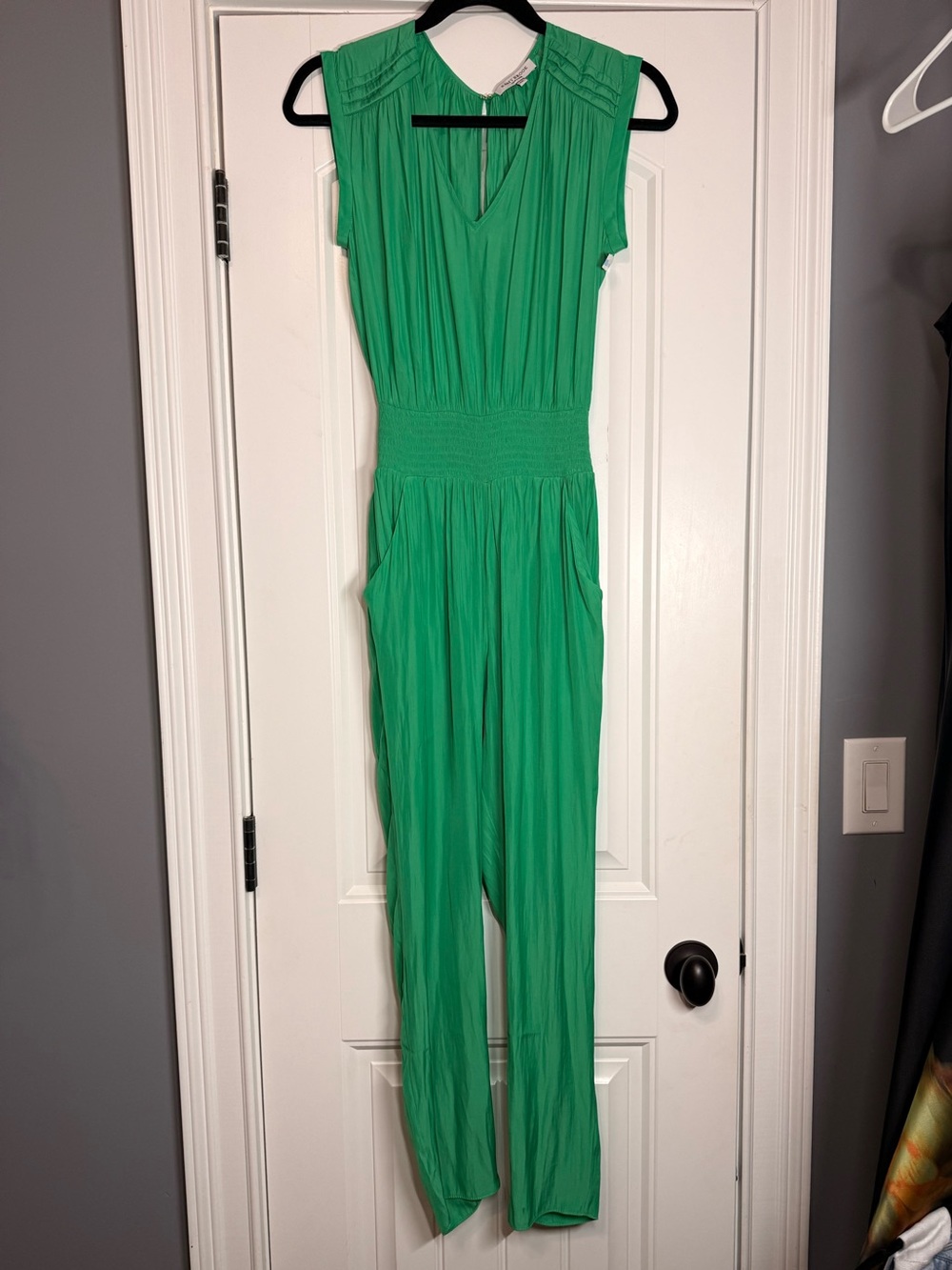 NWOT Ramy Brook Emerald Green V-Neck Sleeveless Jumpsuit - XS